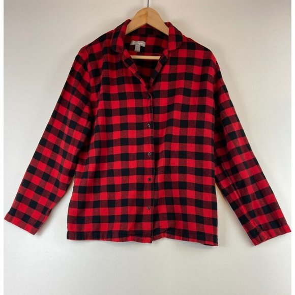Lord & Taylor Tops - Lord & Taylor Women's Long Sleeve Flannel Red & Black Plaid Shirt Size L